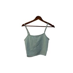 Brit & Bri Crop Top Womens Large NWT Houndstooth Spaghetti Strap Camisole
